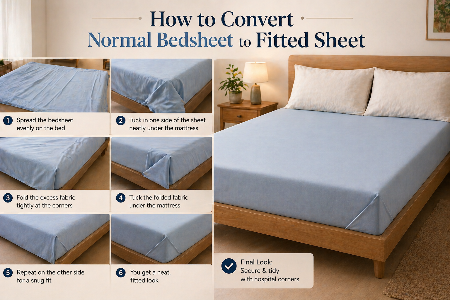 How to Convert Normal Bedsheet to Fitted Sheet