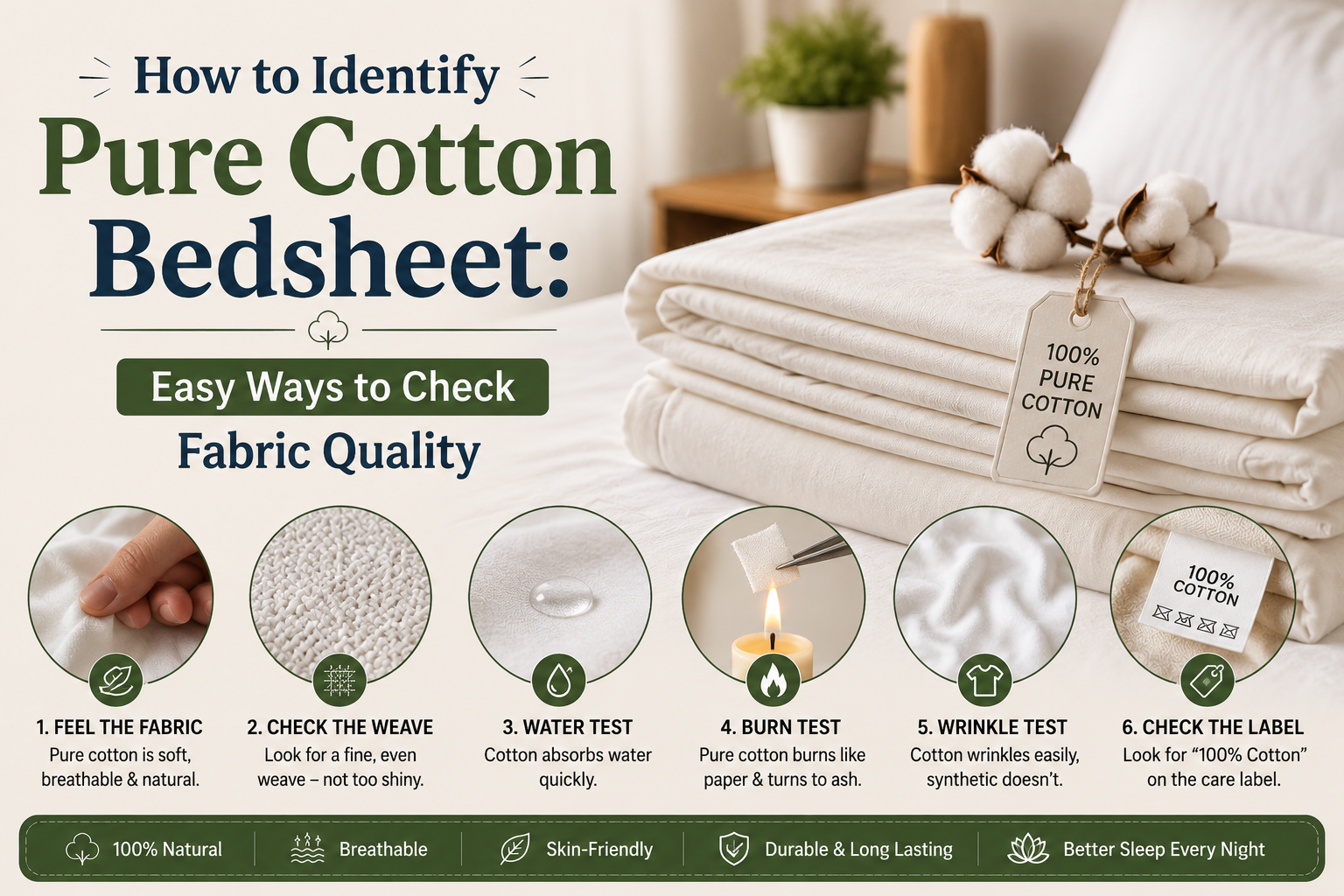 How to Identify Pure Cotton Bedsheet: Easy Ways to Check Fabric Quality