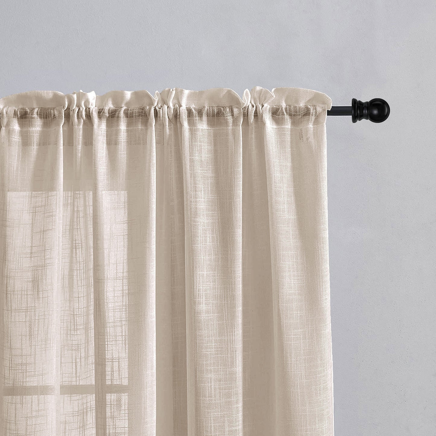 Fort Absolute - Rod Pocket Beige Sheer Curtain