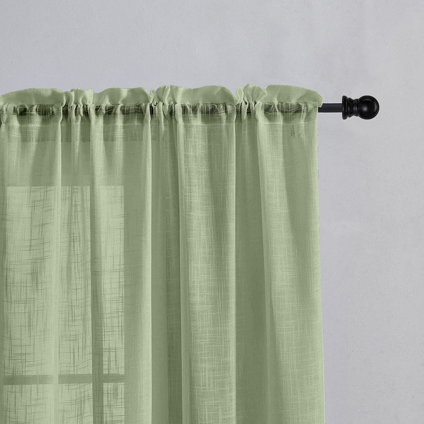 Fort Absolute - Rod Pocket Mint Green Sheer Curtain