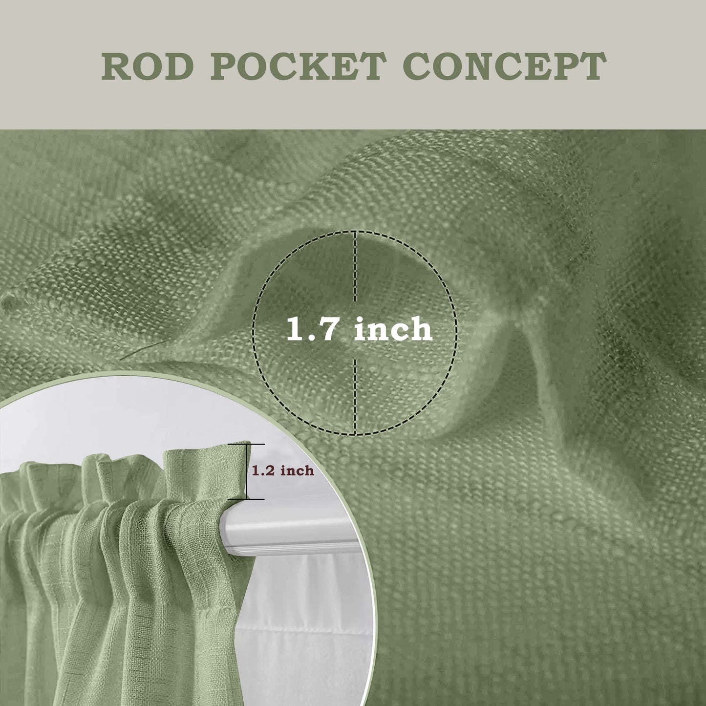 Fort Absolute - Rod Pocket Mint Green Sheer Curtain