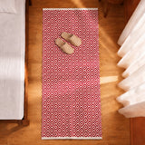 Tessitura Confetti - Diamond Cotton Rug (Red & White)