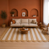 Scalloped Stripe Jute Area Rug - Rectangular