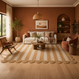 Scalloped Stripe Jute Area Rug - Rectangular