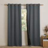 Grey Embossed Blackout Curtain (Elara - Eyelets)