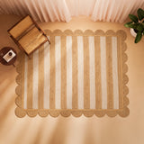 Scalloped Stripe Jute Area Rug - Rectangular