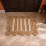 Scalloped Stripe Jute Area Rug - Rectangular