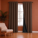 Fort Essential Abstract - Rod Pocket Black Backing Blackout Curtain (Brown)