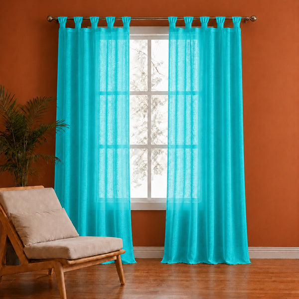 Fort Absolute - Twist Tab Top Sheer Curtain (Blue)