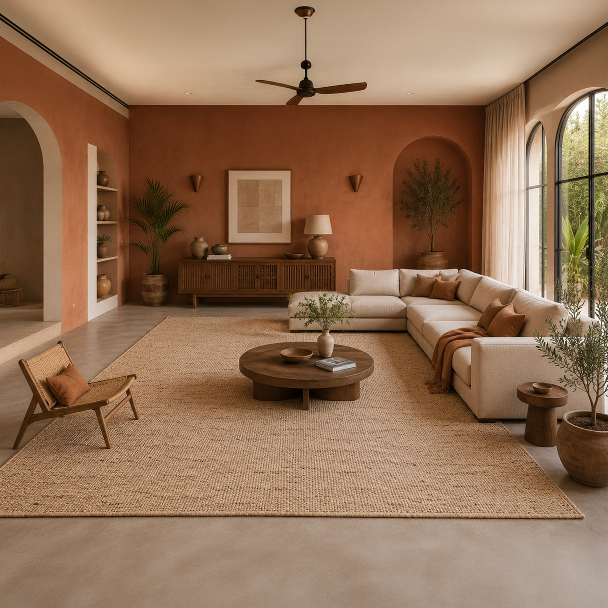 Cotton Jute Rug - Rectangular