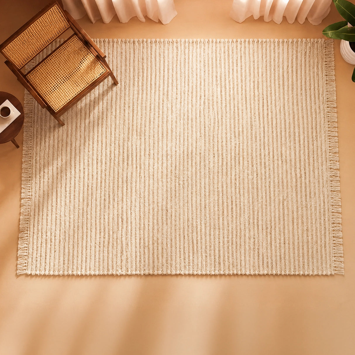 Tassel Cotton Jute - Rectangular