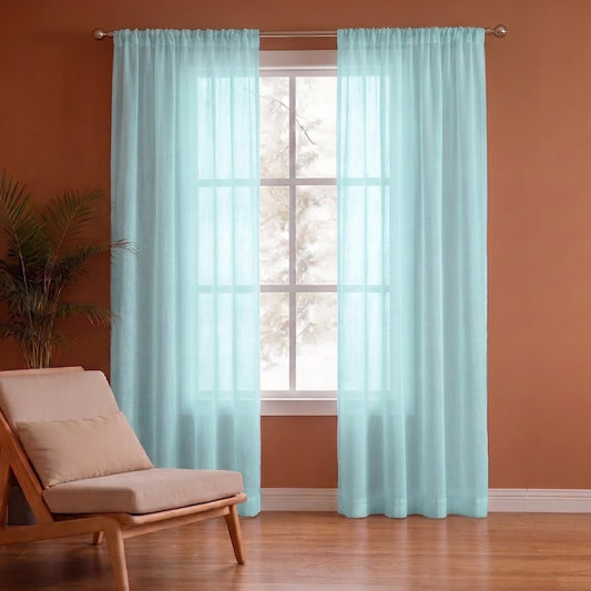 Fort Absolute - Rod Pocket Celeste Sheer CurtainFort Absolute - Rod Pocket Celeste Sheer Curtain