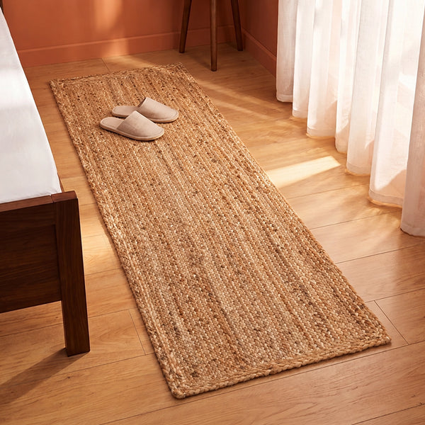 Solid Braided Jute Area Rug - Rectangular