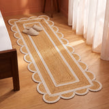 Scalloped Border Jute Area Rug - Rectangular