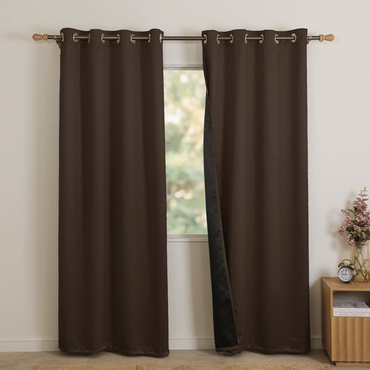Brown Solid Eyelet CurtainBrown Solid Eyelet Curtain
