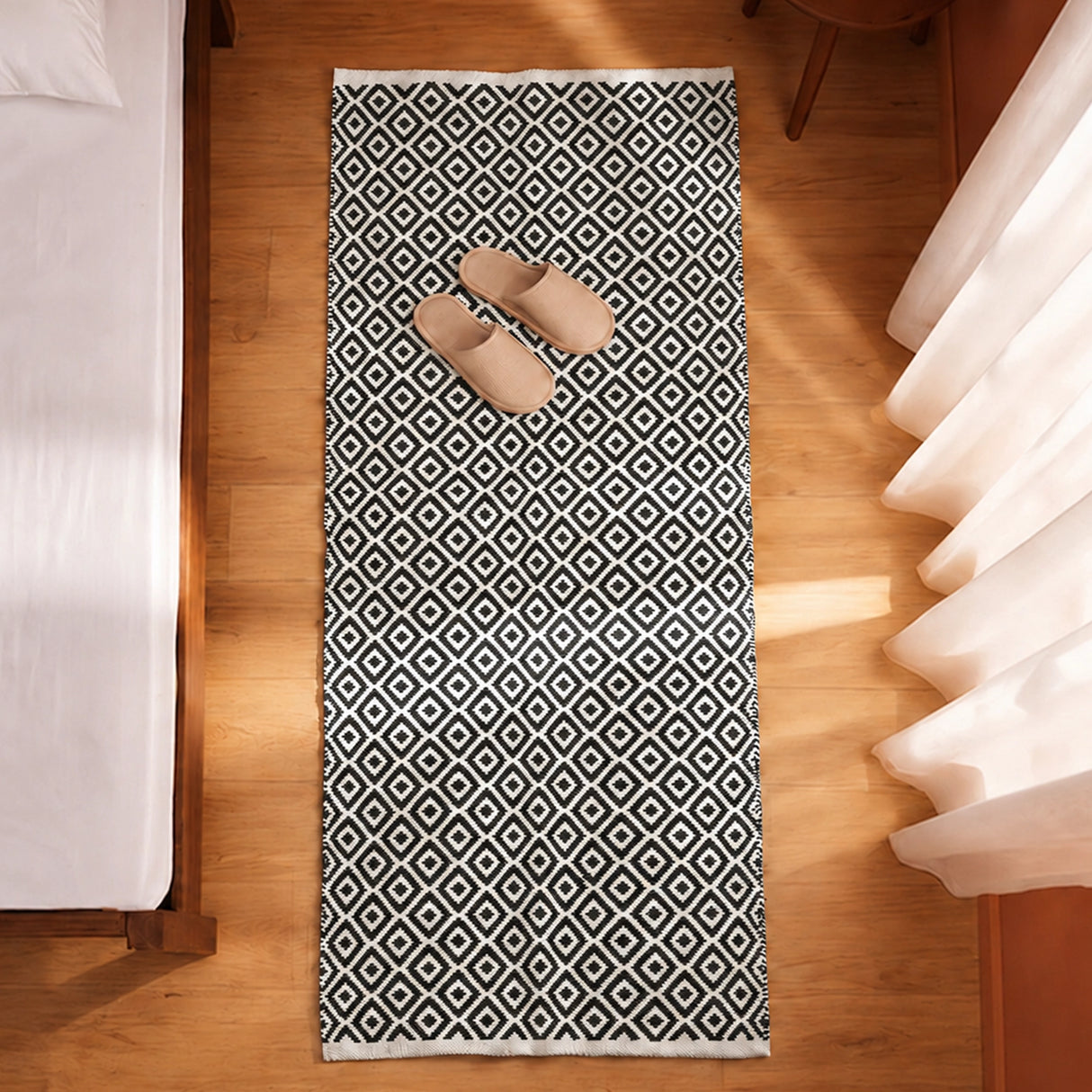 Tessitura Confetti - Diamond Cotton Rug (Grey & White)