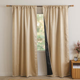 Beige Embossed Blackout Curtain (Elara - Rod Pocket)