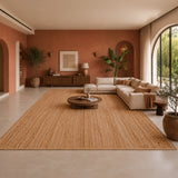 Solid Braided Jute Area Rug - Rectangular