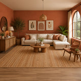 Solid Braided Jute Area Rug - Rectangular