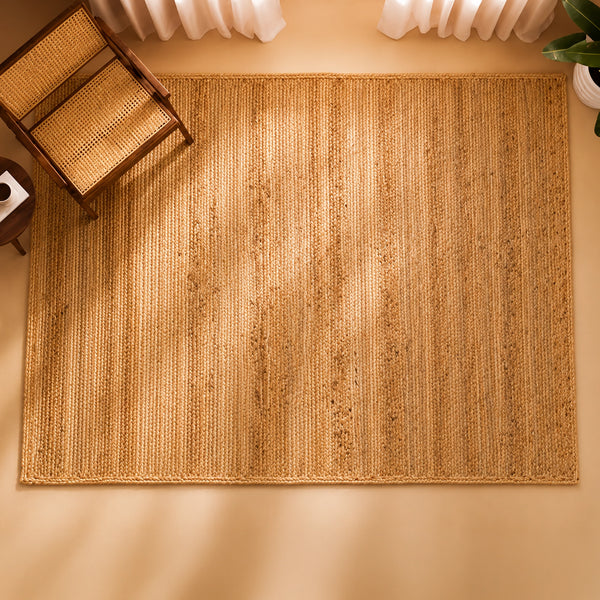 Solid Braided Jute Area Rug - Rectangular