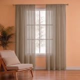Fort Absolute - Rod Pocket Dark Brown Sheer Curtain