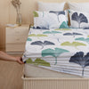 Imprimer Ginkyo - Floral Printed Fitted Bedsheet (Blue & Green)