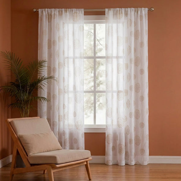 Imprimer Gold Dandelions - Rod Pocket Printed Sheer Curtain