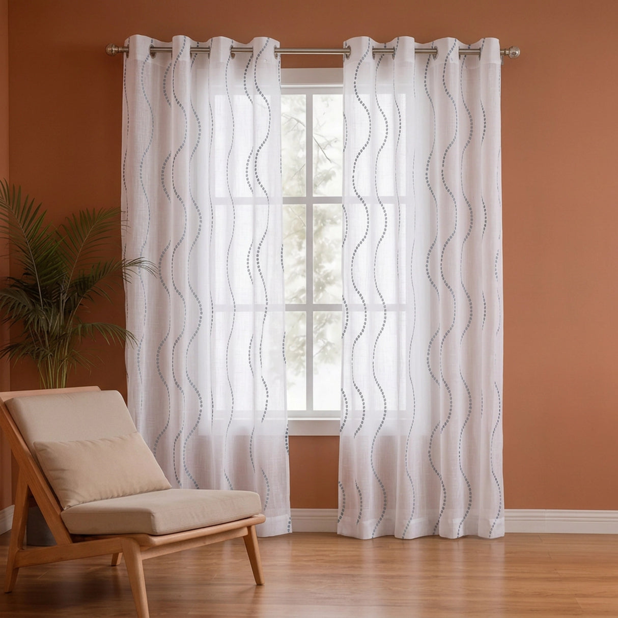 Imprimer Wavy Rhythm - Sheer Curtain