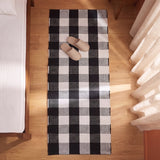 Breton Shadowplay - Plaid Cotton Rug (Black & White)
