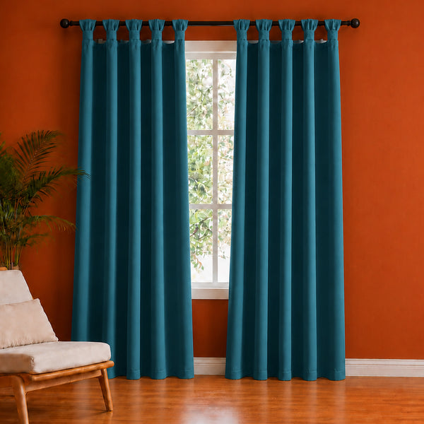 Fort Essential - Twist Tap Top Solid Blackout Curtain (Blue)