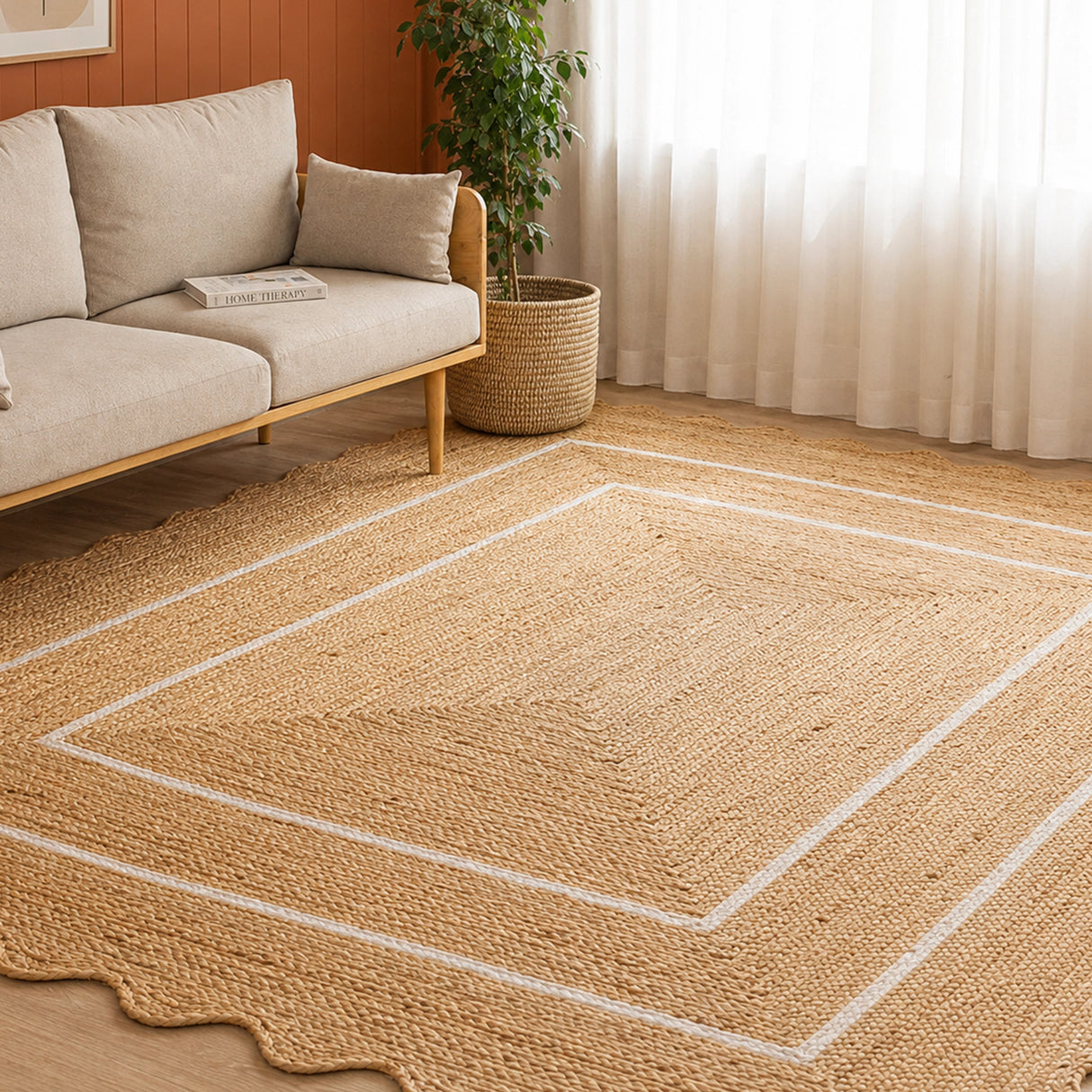 Wave Jute Area Rug - Rectangular