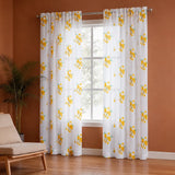 Imprimer Gleamflora - Flower Printed Rod Pocket Sheer Curtain (Yellow)