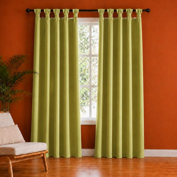 Fort Essential - Rod pocket Solid Blackout Curtain (Avocado Green)