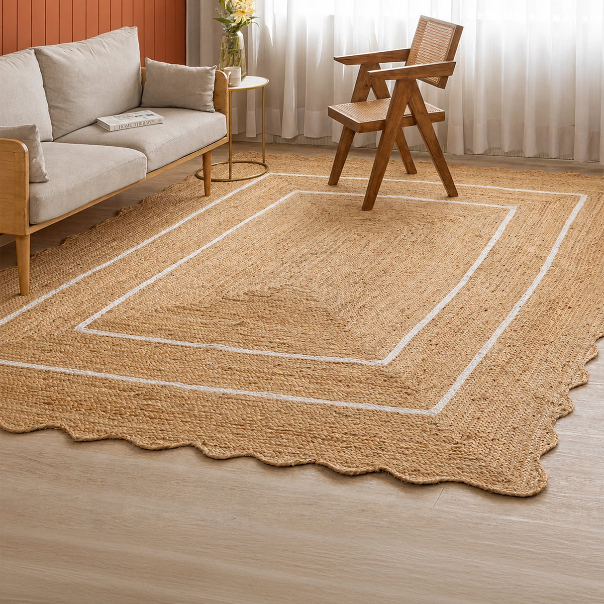 Wave Jute Area Rug - Rectangular