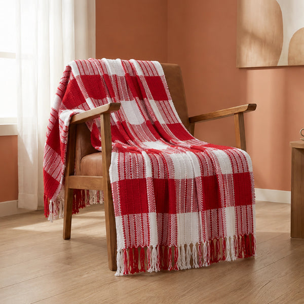 Breton Red Harlequin - Plaid Woven Throw