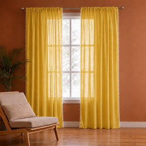 Fort Handpicked Breeze - Rod Pocket Yellow Sheer Curtain