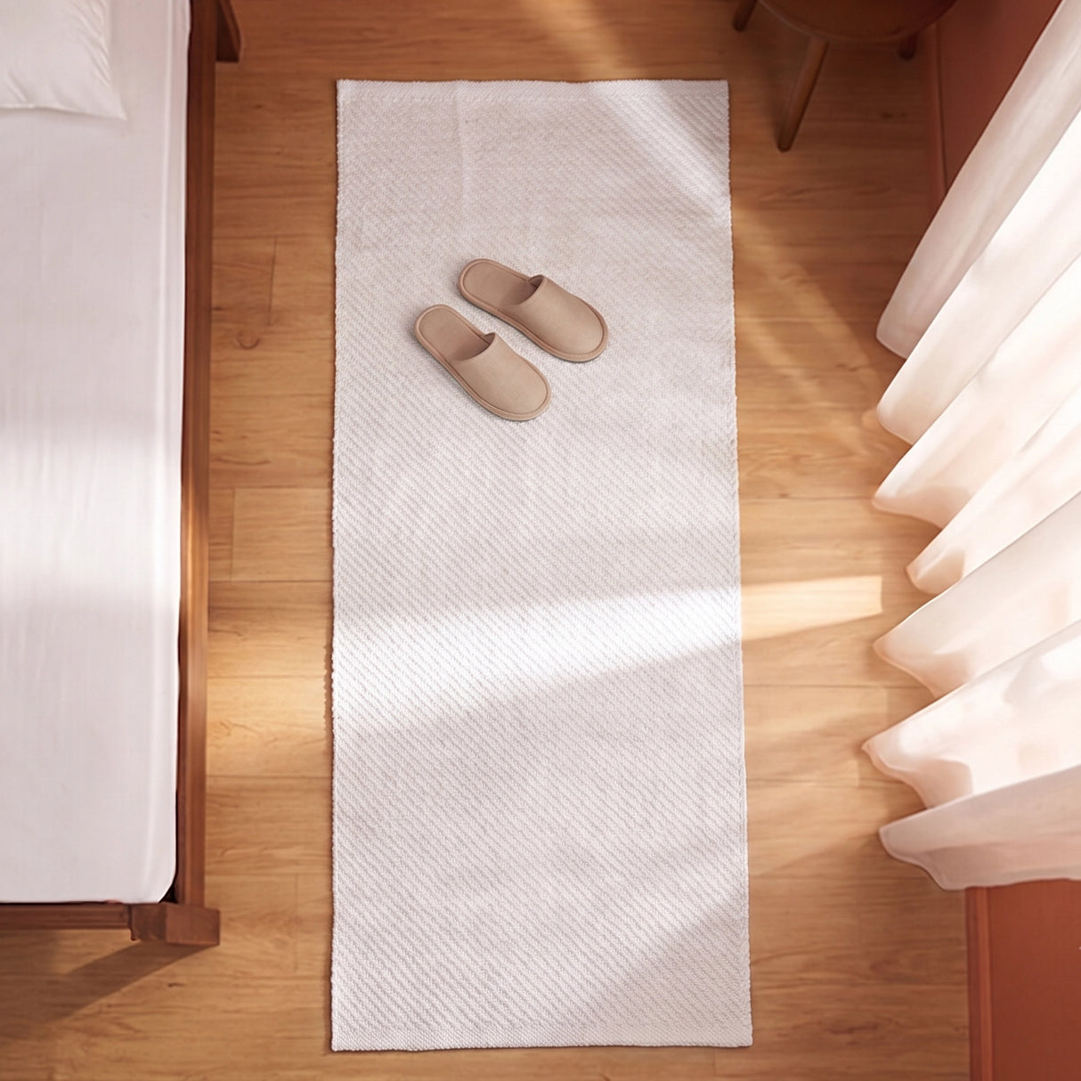 Tessitura Chromatic - Herringbone Cotton Rug (White)