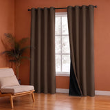 Fort Essential Abstract - Eyelet Black Backing Blackout Curtain (Brown)