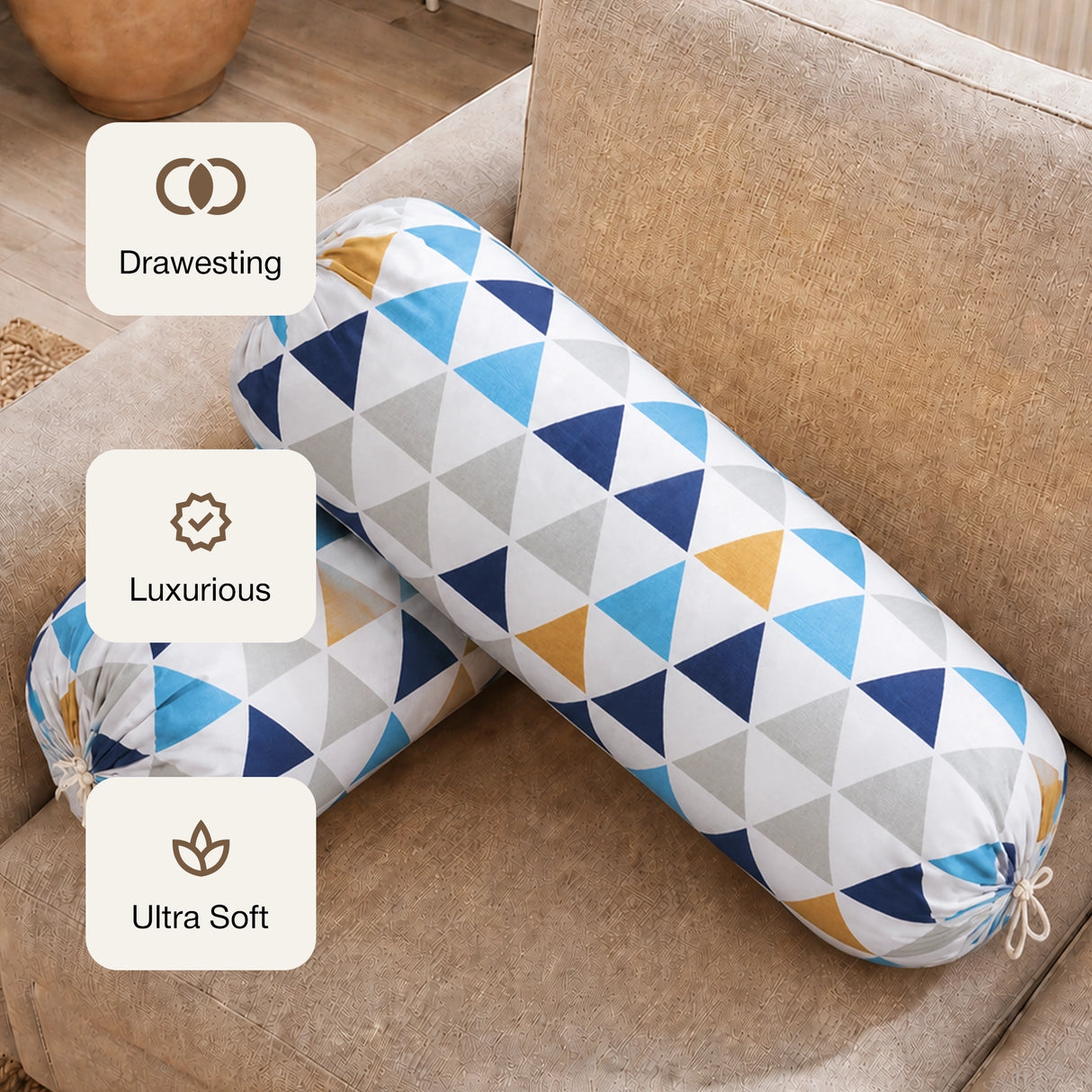 Imprimer Diamond - Printed Bolster Cover (Multicolor)