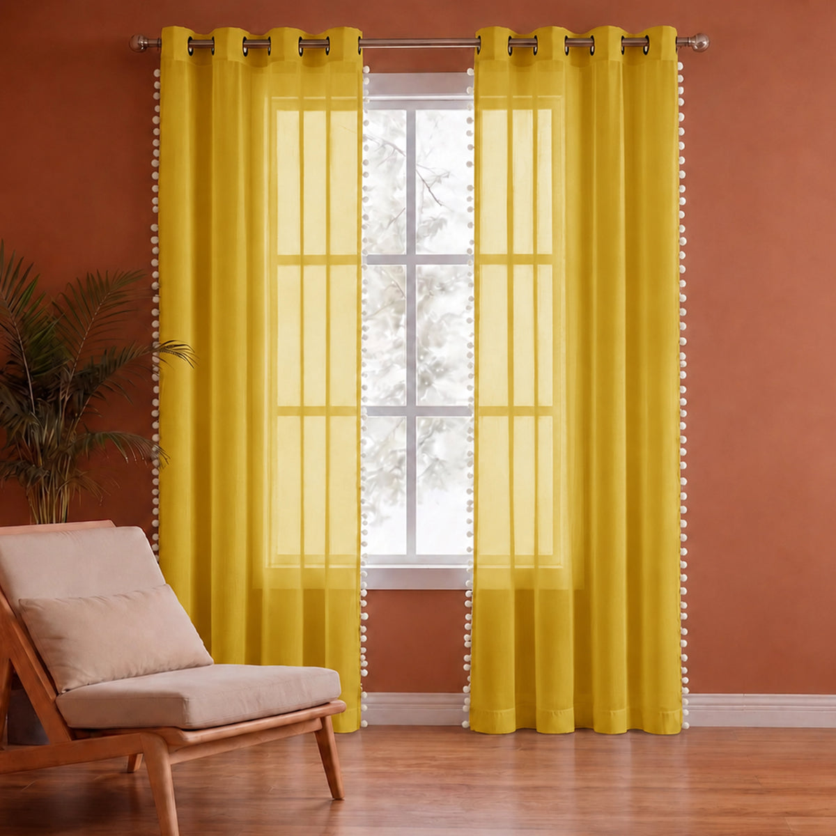Fort Handpicked Breeze - Yellow Sheer Curtain