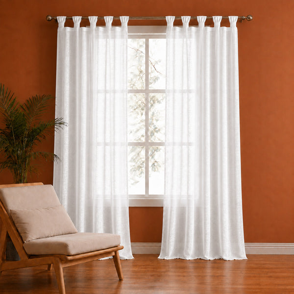 Fort Absolute - Twist Tab Top Sheer Curtain (White)
