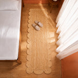 Natural Scalloped Jute Area Rug - Rectangular