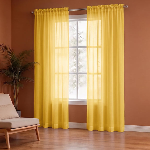 Fort Absolute - Rod Pocket Yellow Sheer Curtain