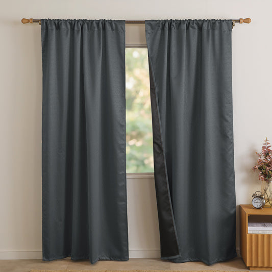 Grey Rod Pocket Solid CurtainGrey Rod Pocket Solid Curtain
