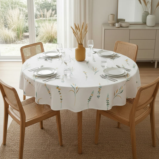 Cotton Leafscape Dining Table Cover (Yellow & Green)Cotton Leafscape Dining Table Cover (Yellow & Green)