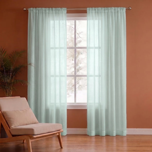 Fort Absolute - Silver Grey Rod Pocket Sheer Curtain