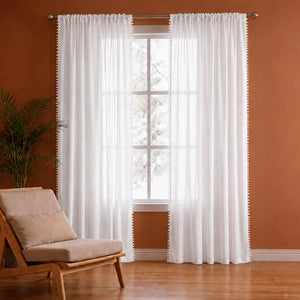 Fort Handpicked Breeze - Rod Pocket White Sheer Curtain