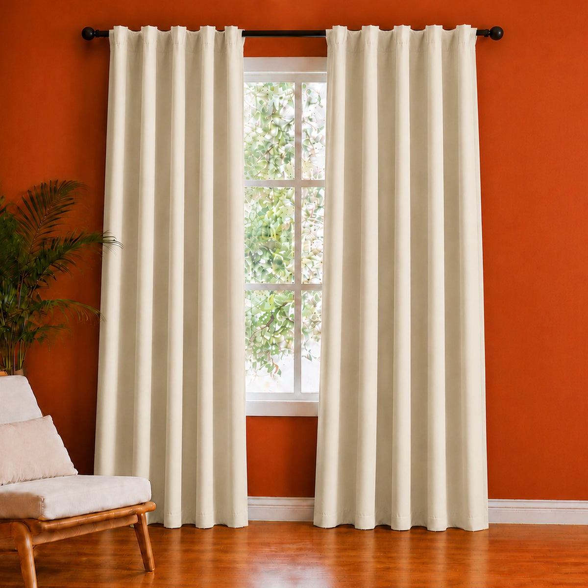 Fort Essential - Back Tab Blackout Curtain (Beige)