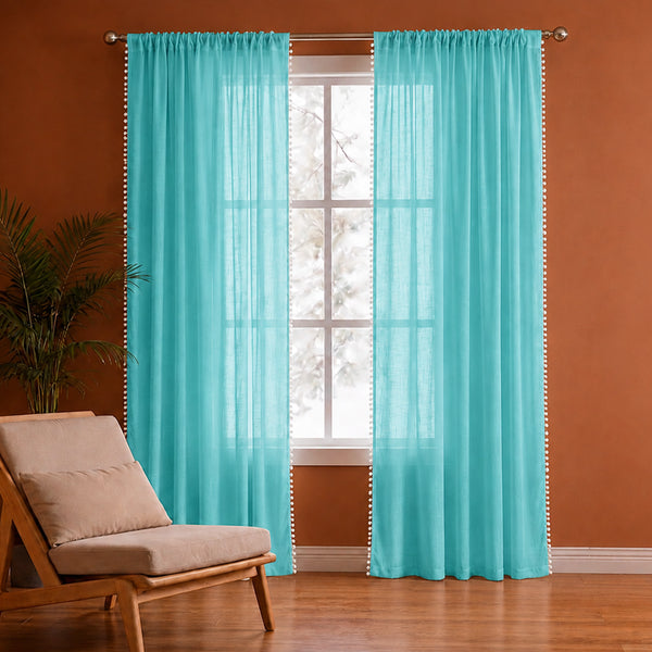 Fort Handpicked Breeze - Celeste Rod Pocket Sheer Curtain