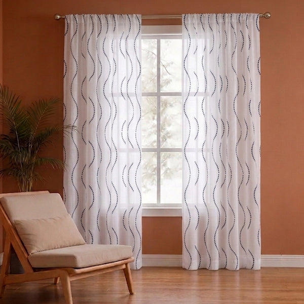 Imprimer Wavy Rhythm - Sheer Curtain Rod Pocket